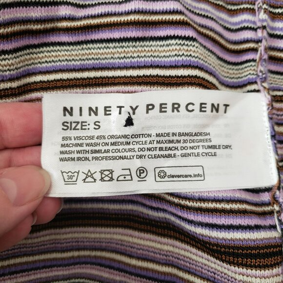 NEW Ninety-Percent Long Line Cardigan Purple Stripe Duster Cotton Sustainable - Picture 8 of 14